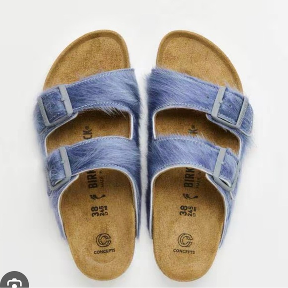 Birkenstock Shoes - Birkenstock Arizona Hairy Hyper Mauve Sandals Size EU 38 Narrow Fit